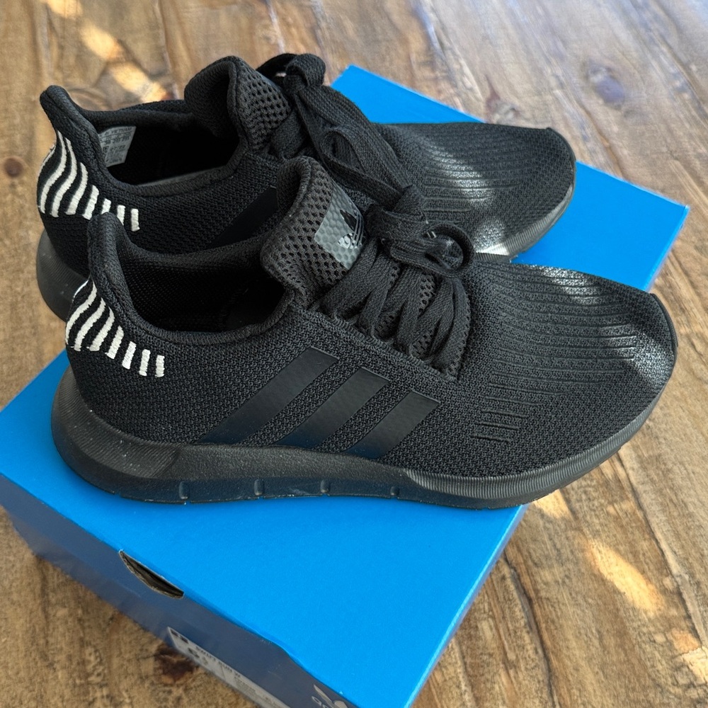 Adidas Black and White Knit Sneakers